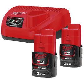 Akku-Starter-Set M12 NRG-302 2x12V / 3,0 Ah, Ladegerät Produktbild